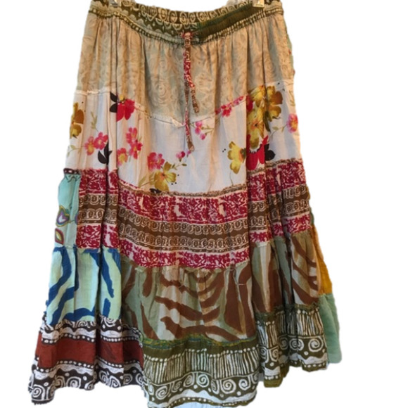 Henna Dresses & Skirts - HENNA Patchwork Cotton Skirt. Size Large.
